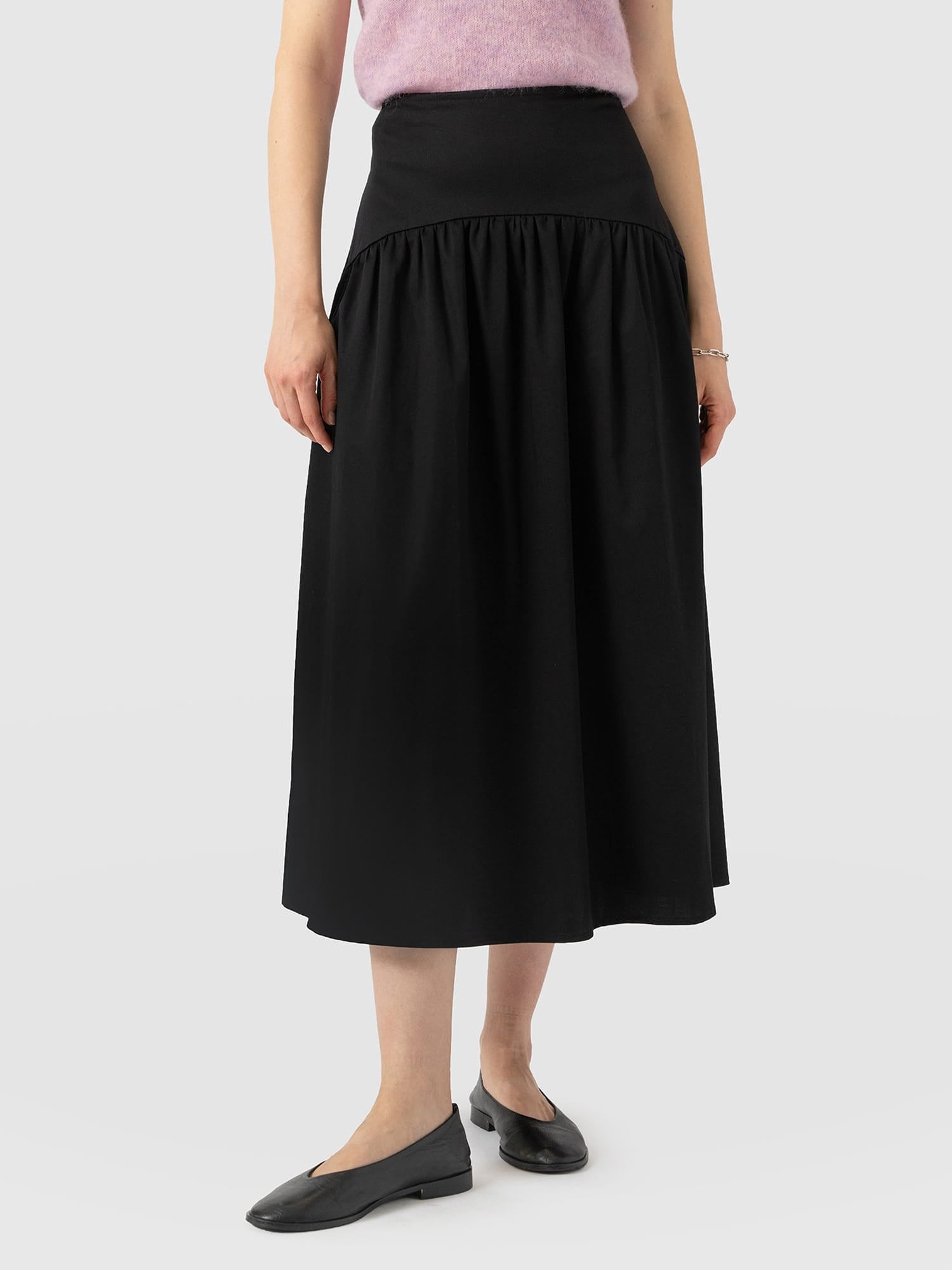 Indie Basque Waist Skirt - Black - Women's Skirts | Saint and Sofia® EU