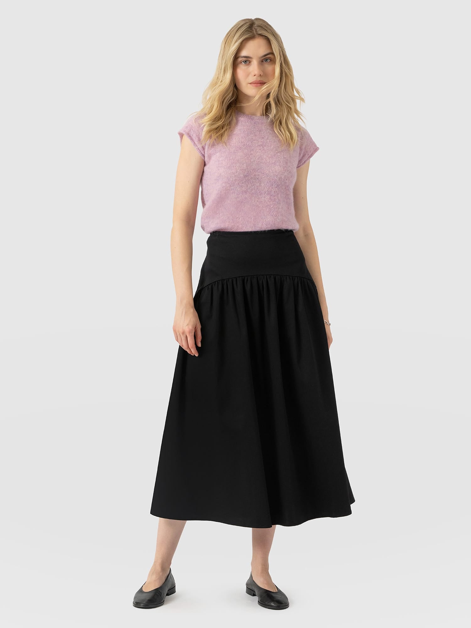 Indie Basque Waist Skirt - Black - Women's Skirts | Saint and Sofia® EU