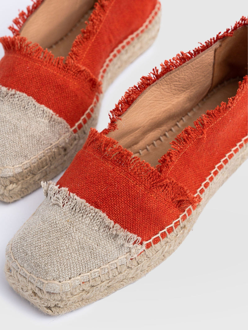 Ivy Frayed Espadrille Pumps - Orange - Women's Sandalss | Saint + Sofia® EU