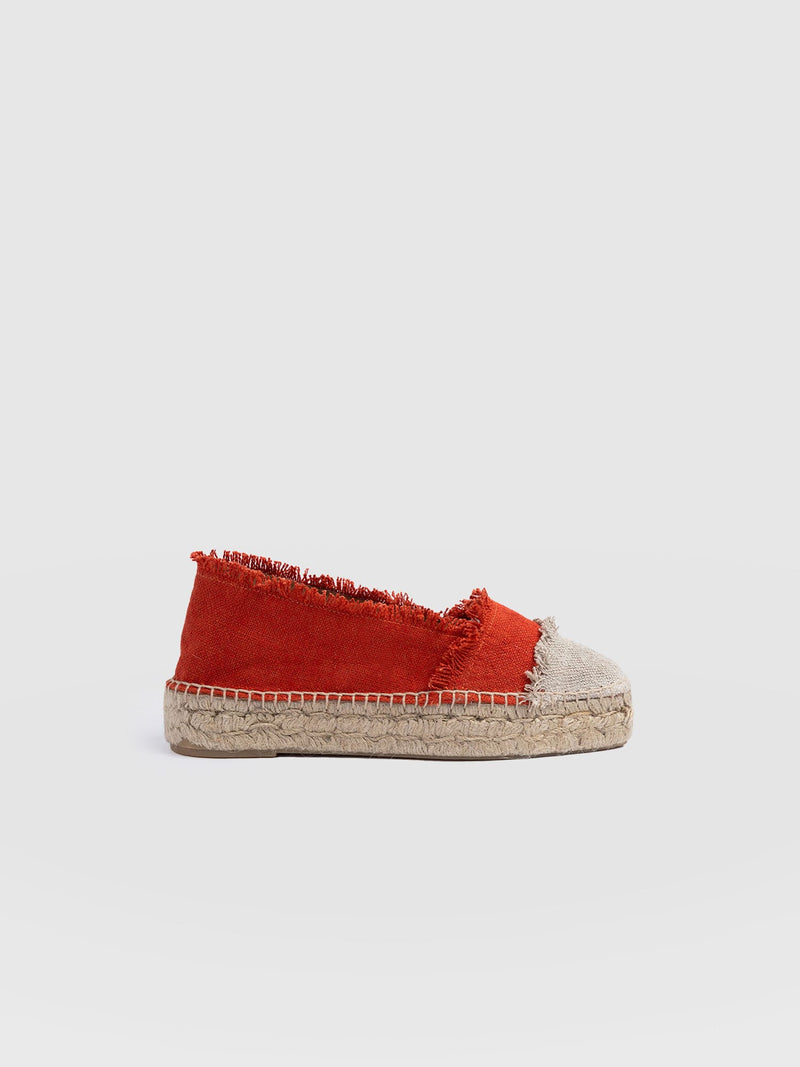 Ivy Frayed Espadrille Pumps - Orange - Women's Sandalss | Saint + Sofia® EU
