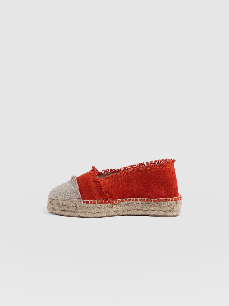 Ivy Frayed Espadrille Pumps - Orange - Women's Sandalss | Saint + Sofia® EU