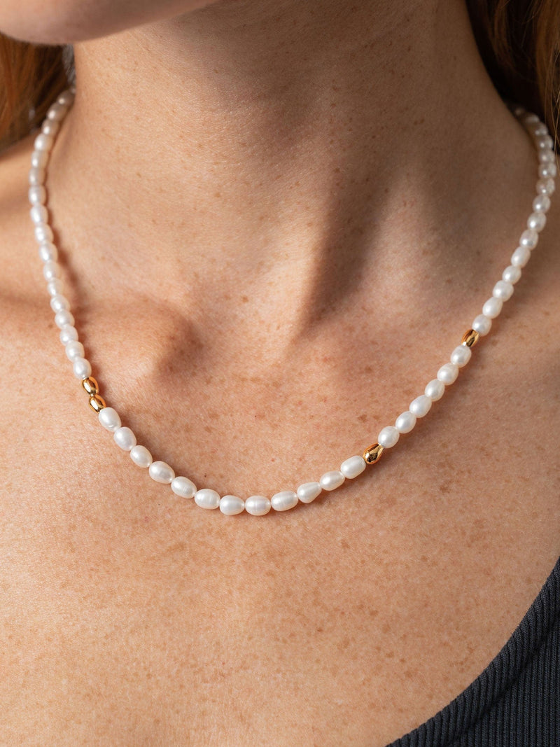 Jacqueline Pearl Necklace Gold - Women's Jewellery | Saint + Sofia® EU