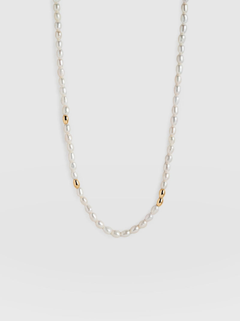 Jacqueline Pearl Necklace Gold - Women's Jewellery | Saint + Sofia® EU