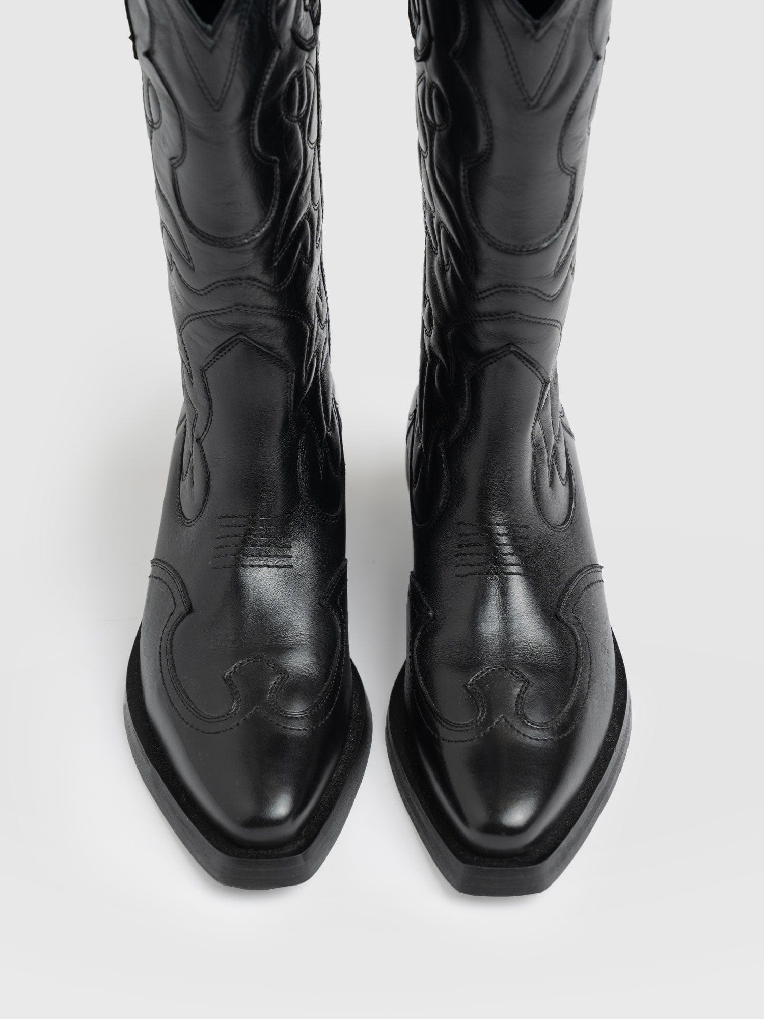 Kansas Western Boot Black - Women's Leather Boots | Saint + Sofia® EU