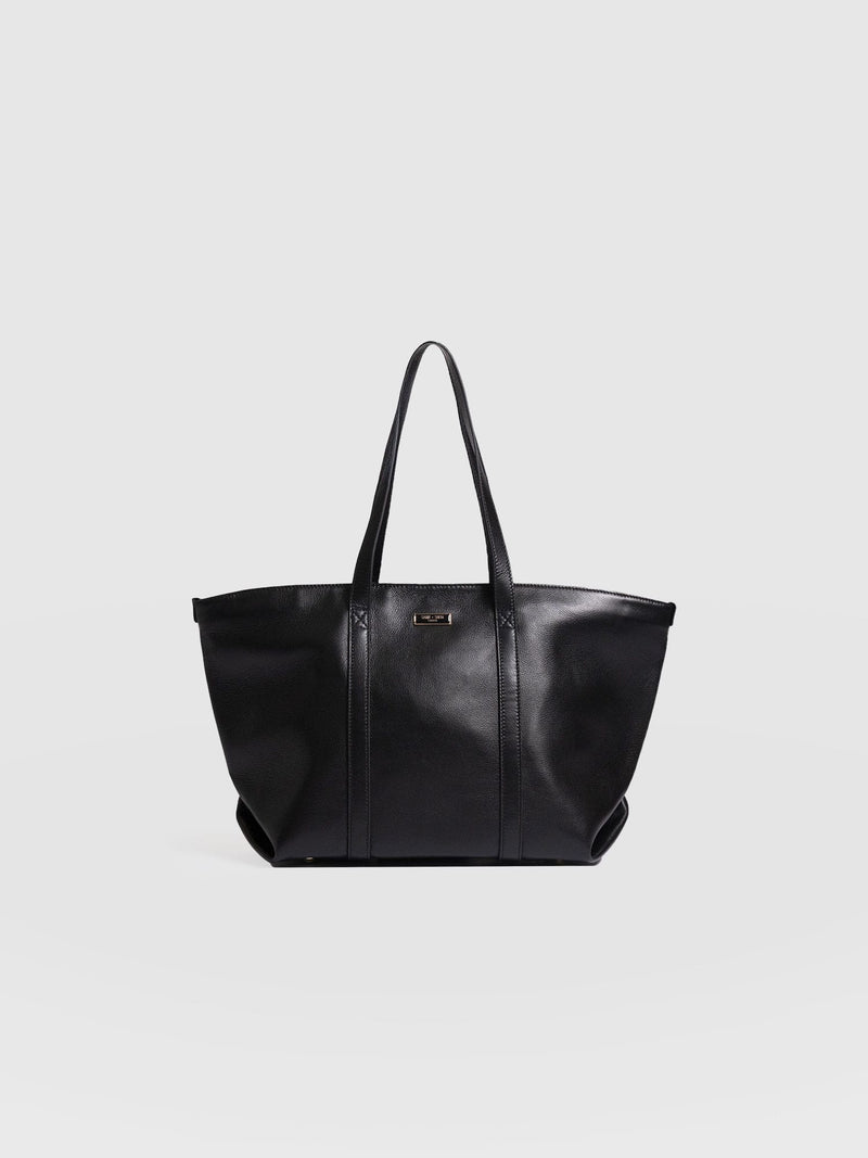 Kara Shopper Bag - Black Leather - Women's Handbags | Saint + Sofia® EU