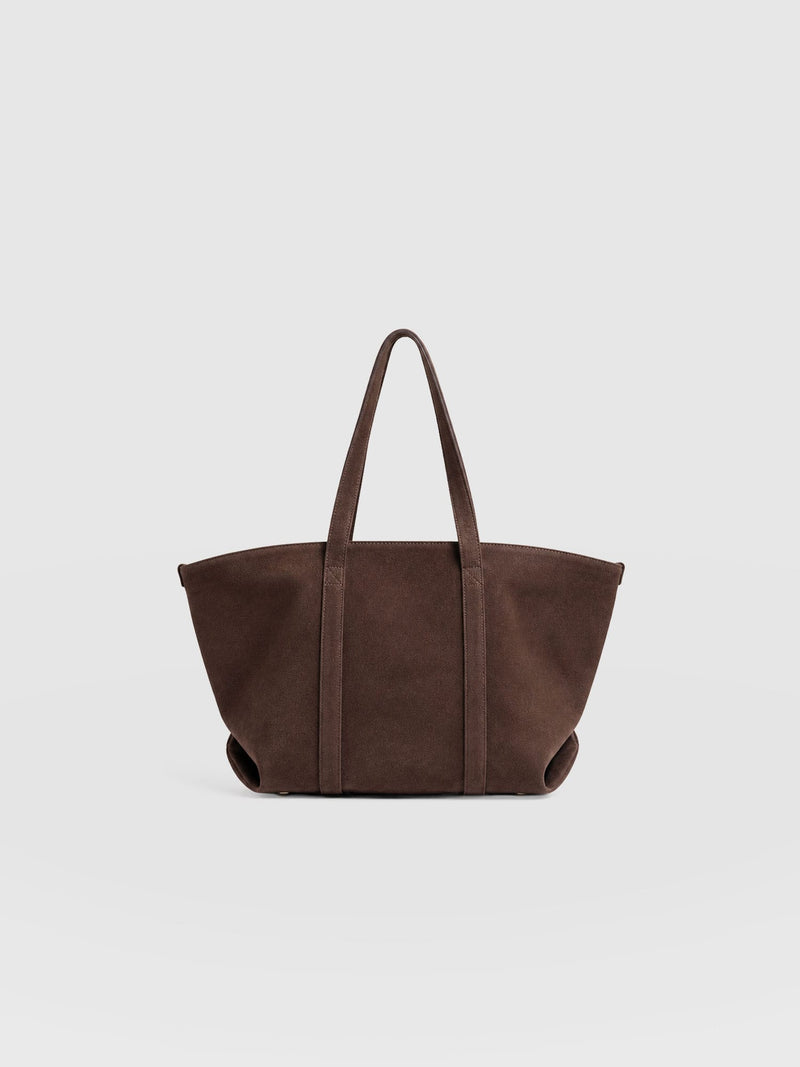 Kara Shopper Bag Brown Suede - Women's Bags | Saint + Sofia® EU