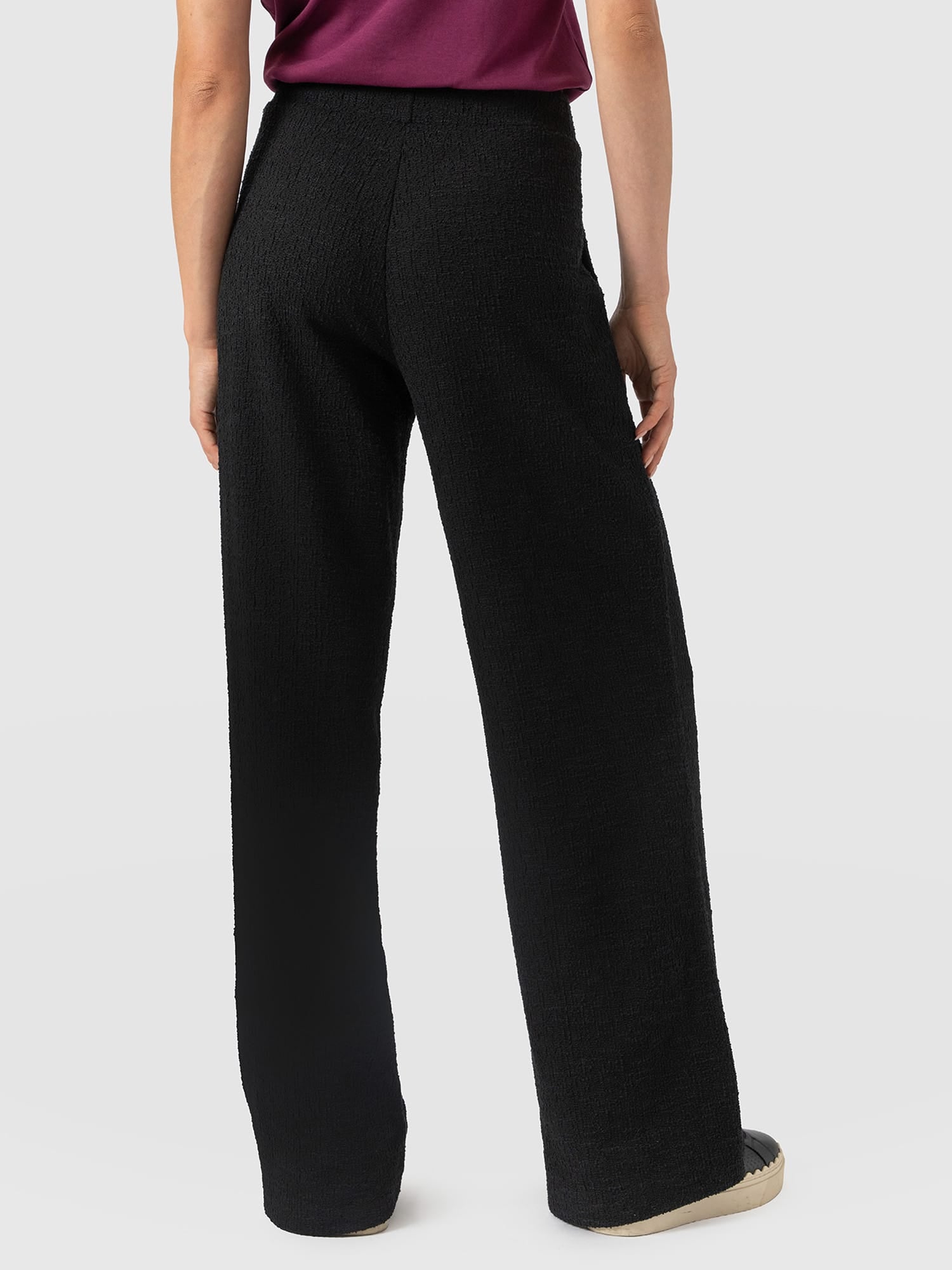 Keller Wide Leg Pant - Black Boucle - Women's Trousers | Saint and Sofia® EU