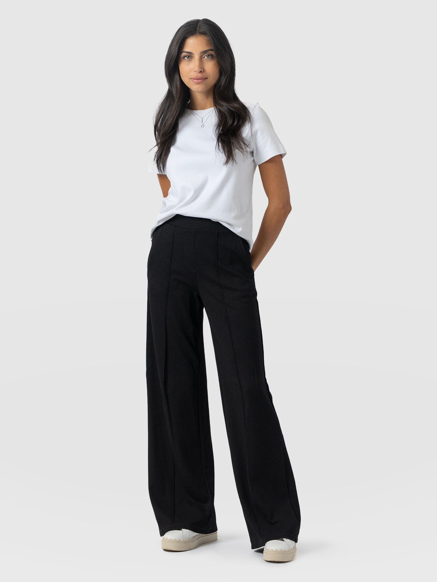 Keller Wide Leg Pant Black - Women's Trousers | Saint + Sofia® EU