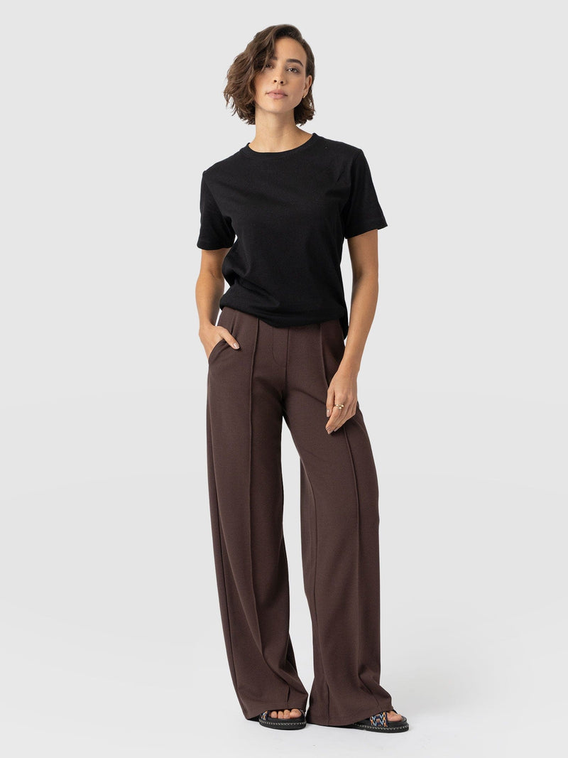 Keller Wide Leg Pant - Brown - Women's Trousers | Saint and Sofia® EU