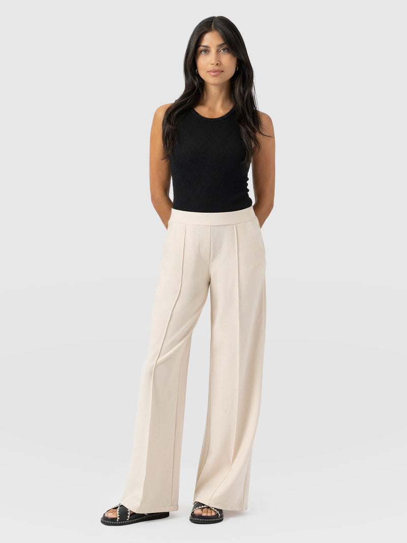 Keller Wide Leg Pant - Cream - Women's Trousers | Saint + Sofia® EU
