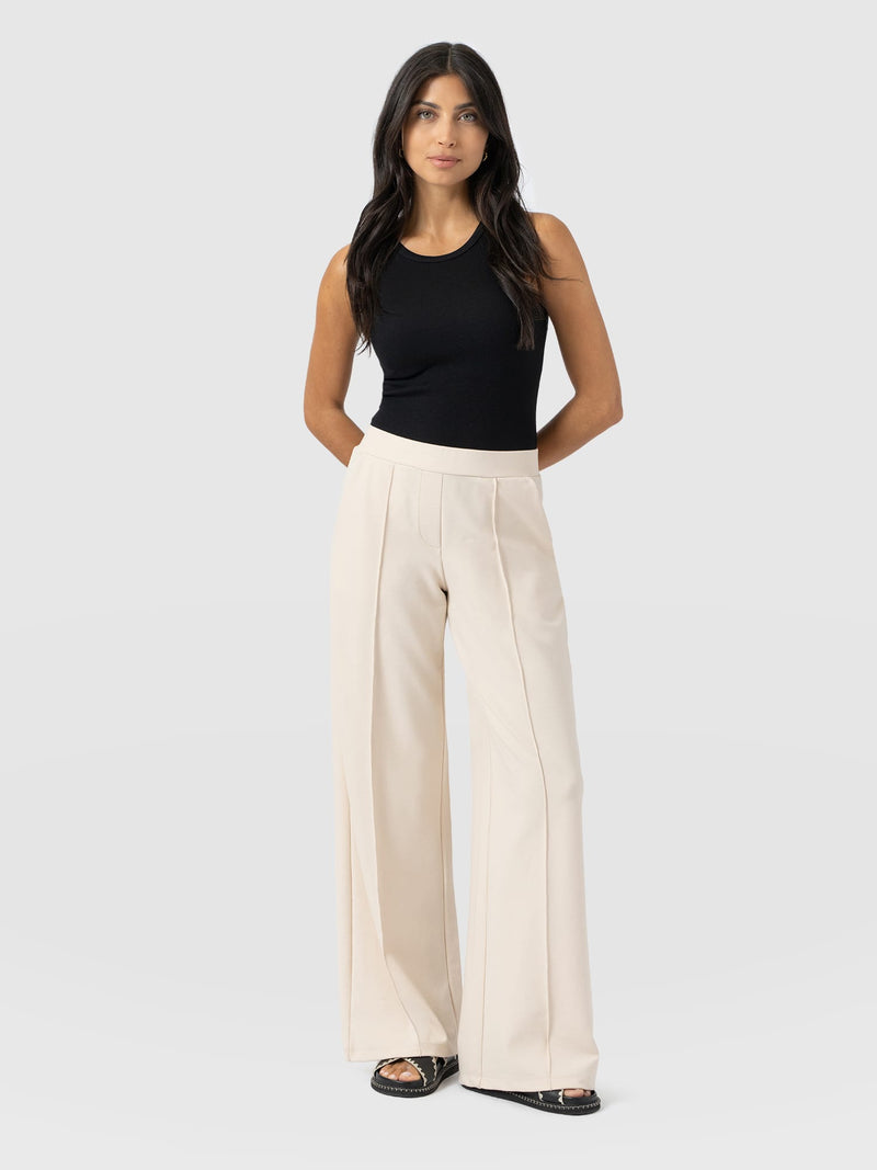 Keller Wide Leg Pant - Cream - Women's Trousers | Saint + Sofia® EU