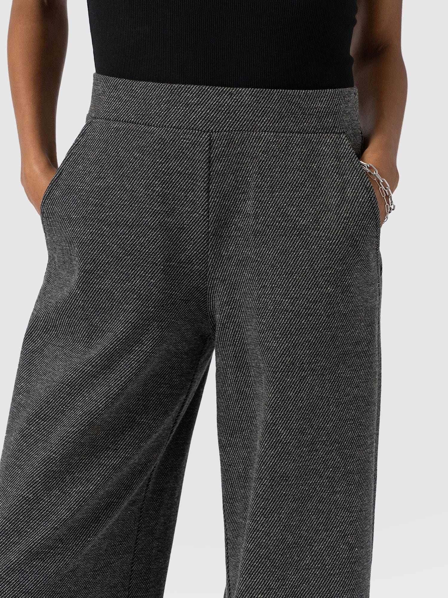 Keller Wide Leg Pant - Grey Twill - Women's Trousers | Saint + Sofia® EU