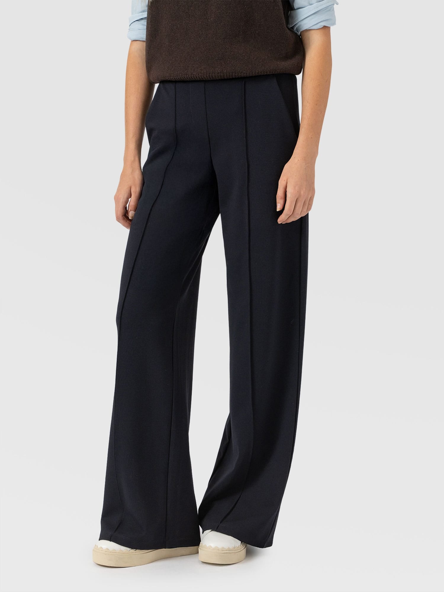 Keller Wide Leg Pant Navy - Women's Trousers | Saint and Sofia® EU