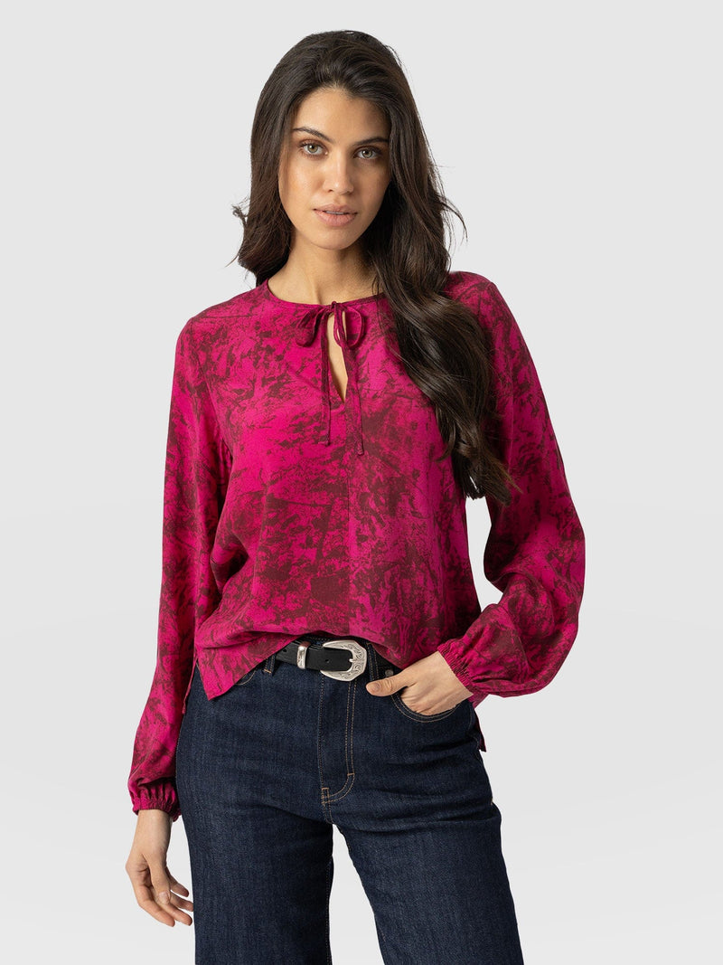 Kristen Blouse Pink Marble - Women's Blouses | Saint and Sofia® EU