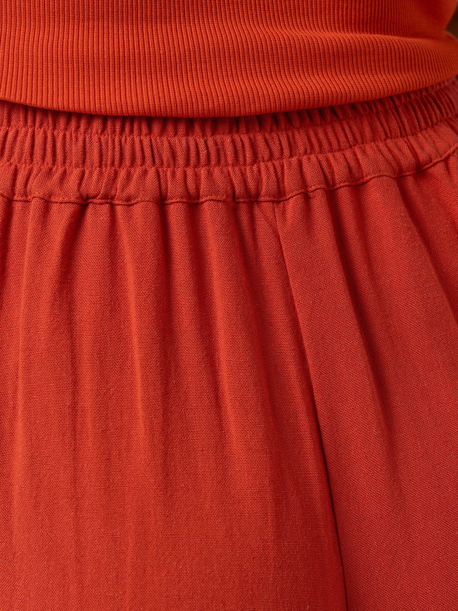 Corinne Wide Leg Linen Pant - Burnt Orange - Women's Trousers | Saint + Sofia® EU