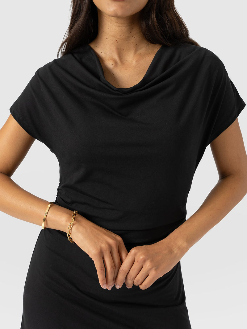 Laurie Cowl Neck Dress - Black - Women's Dresses | Saint + Sofia® EU