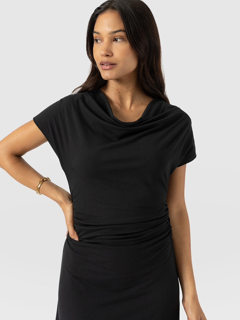 Laurie Cowl Neck Dress - Black - Women's Dresses | Saint + Sofia® EU