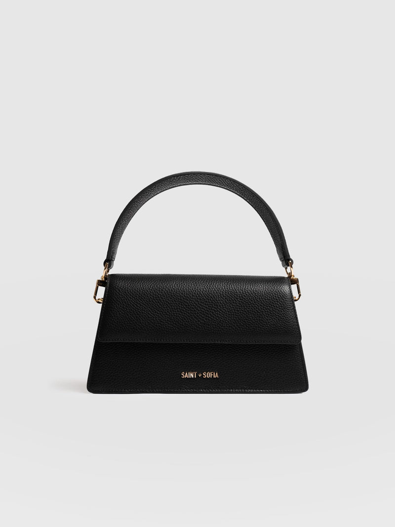 Lennox Half Flap Bag - Black - Women's Handbags | Saint + Sofia® EU