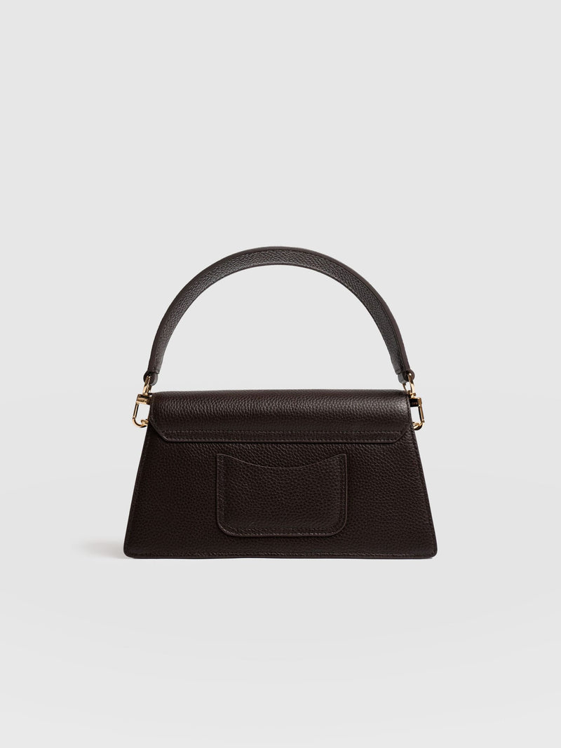 Lennox Half Flap Bag - Chocolate - Women's Handbags | Saint + Sofia® EU