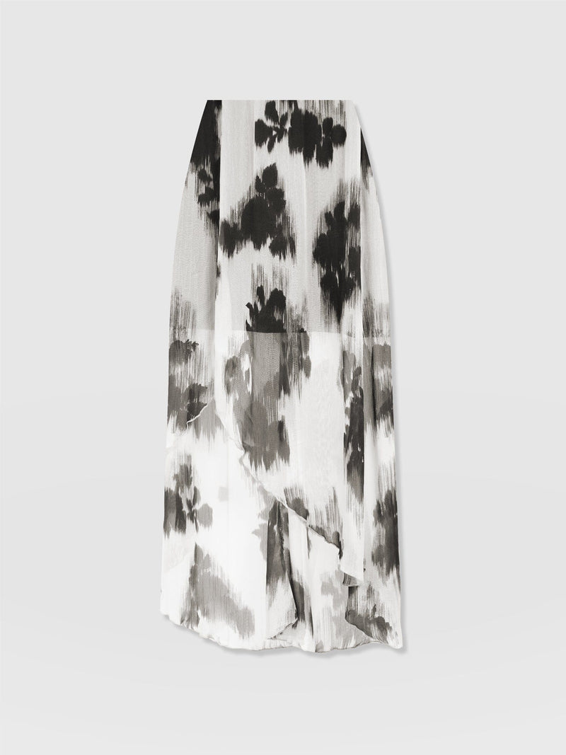Lexi High Low Skirt - White Fade Floral - Women's Skirts | Saint + Sofia® EU