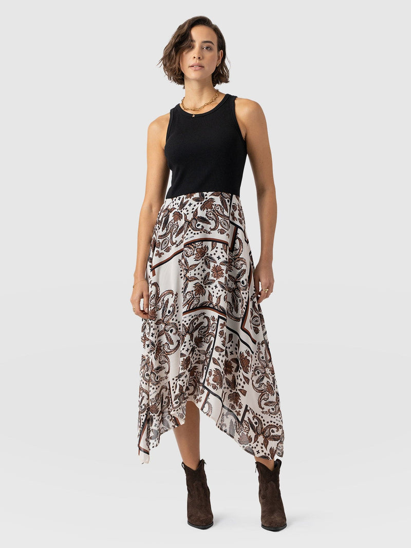 Lila Hanky Hem Dress - Cream Paisley - Women's Dresses | Saint + Sofia? EU