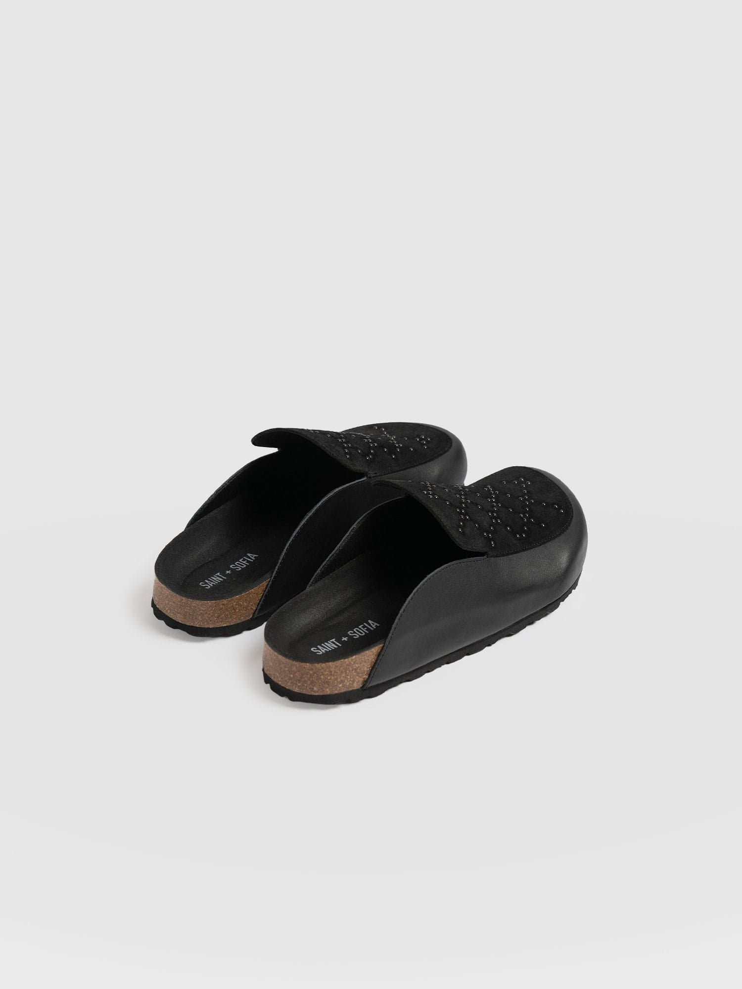 Lottie Studded Clogs Black - Women's Shoes | Saint + Sofia® EU