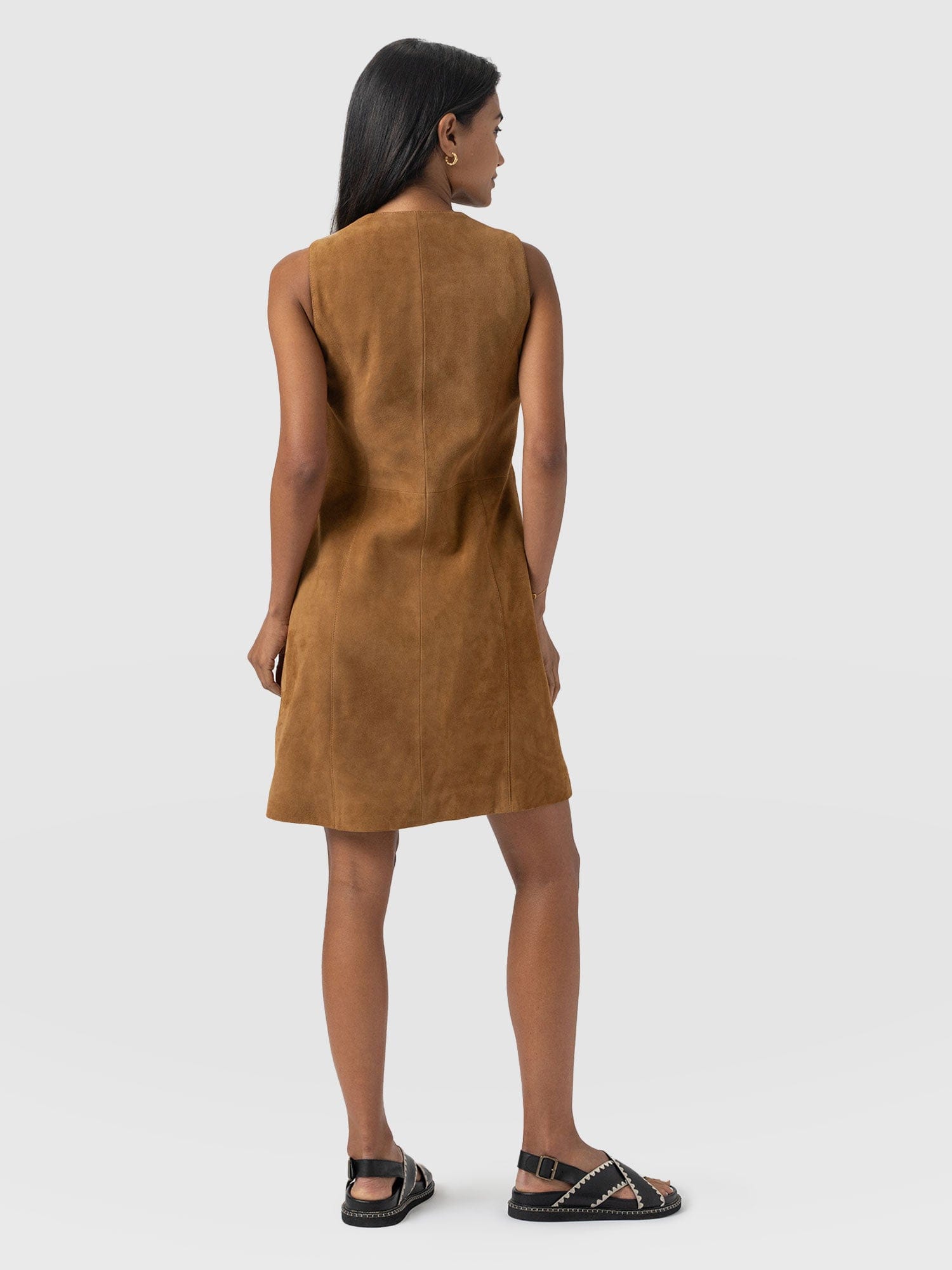 Luther Suede Mini Dress - Camel - Women's Dresses | Saint + Sofia® EU