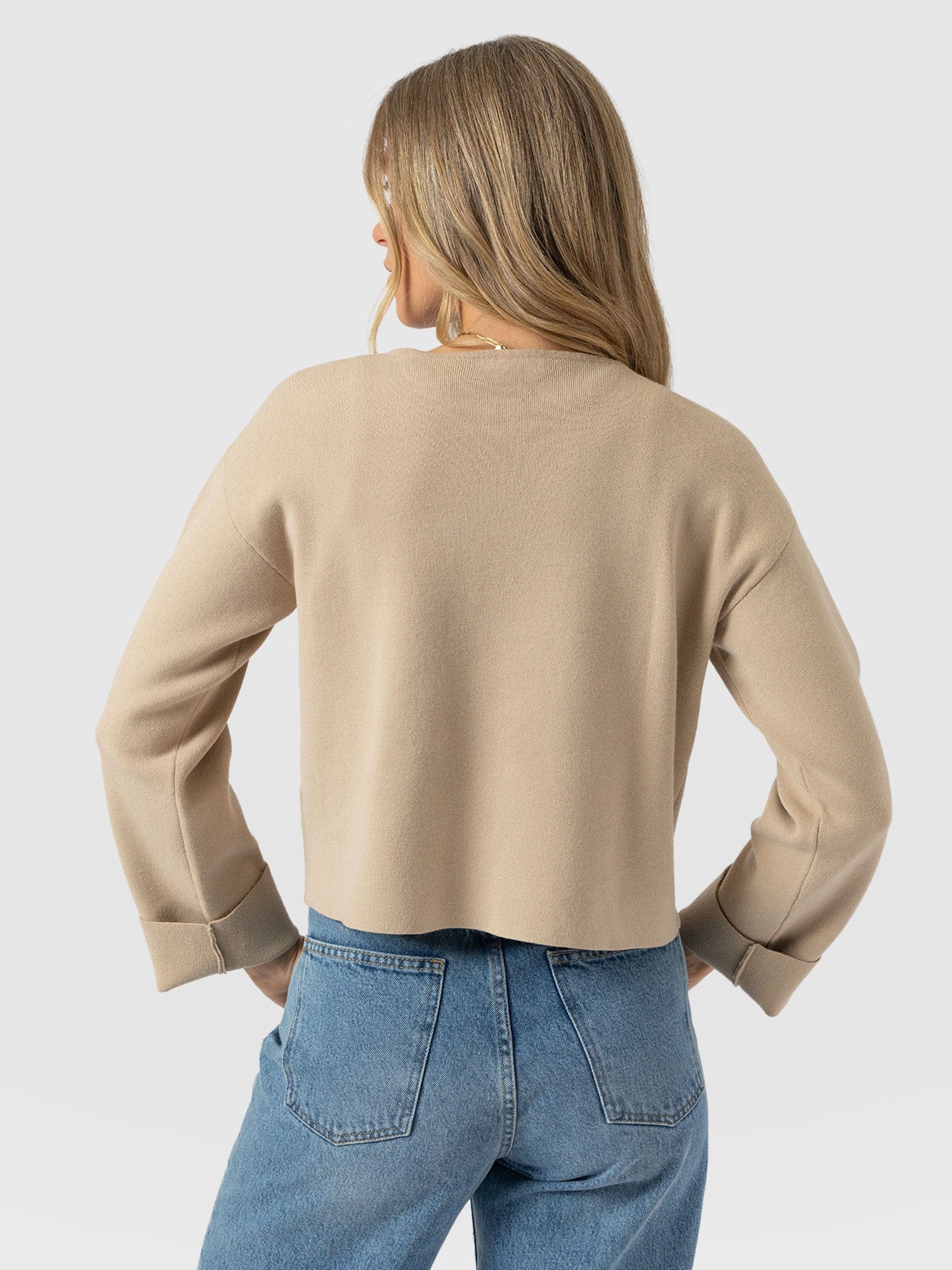 Maeva Knit Jacket Cream - Women's Wool Jacket | Saint + Sofia® EU