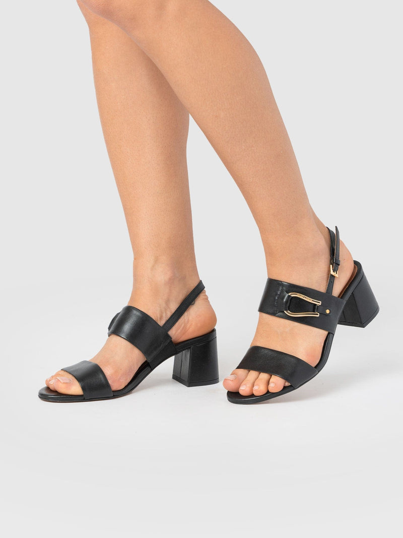 Maida Block Heeled Mules - Black - Women's Shoes | Saint + Sofia® EU