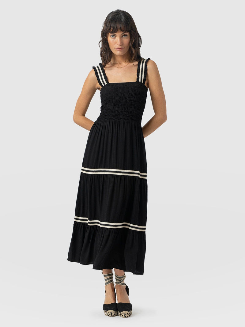 Maya Shirring Dress - Black - Women's Dresses | Saint + Sofia® EU