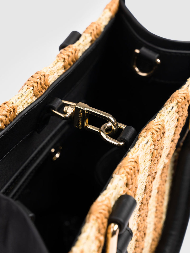 Mia Mini Tote Bag - Orange Raffia - Women's Handbags | Saint + Sofia® EU
