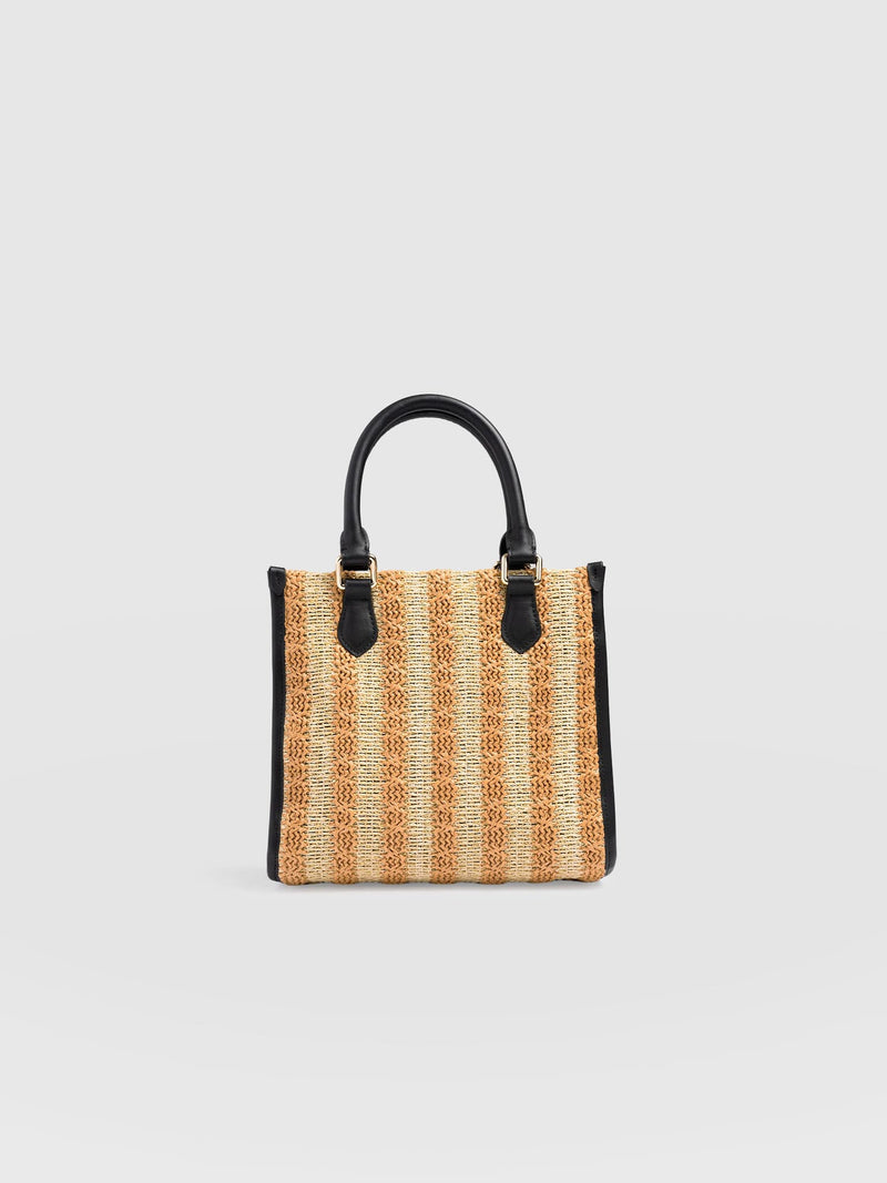 Mia Mini Tote Bag - Orange Raffia - Women's Handbags | Saint + Sofia® EU