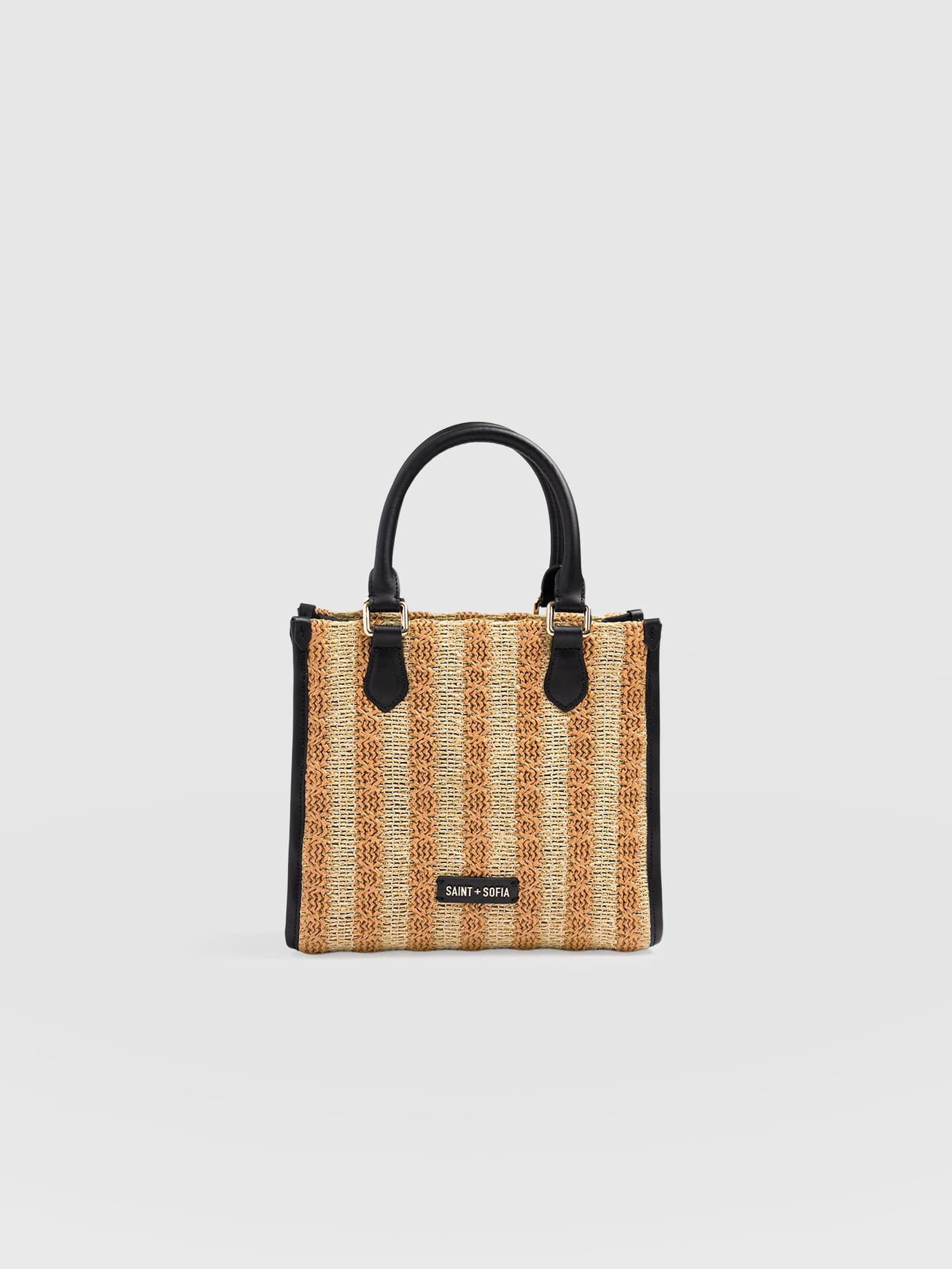Mia Mini Tote Bag - Orange Raffia - Women's Handbags | Saint + Sofia® EU