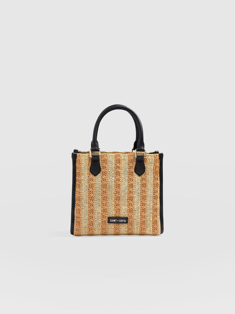 Mia Mini Tote Bag - Orange Raffia - Women's Handbags | Saint + Sofia® EU