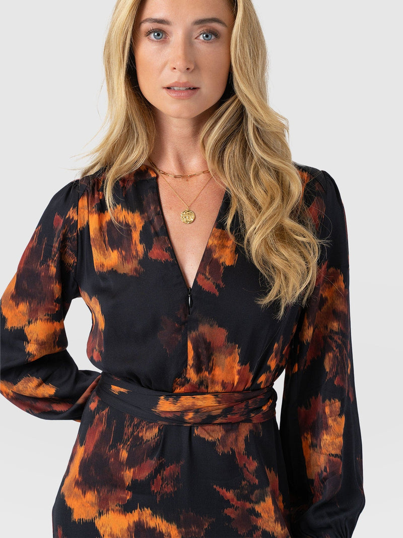 Mini Adaline Zip Up Dress - Autumn Floral - Women's Dresses | Saint + Sofia® EU