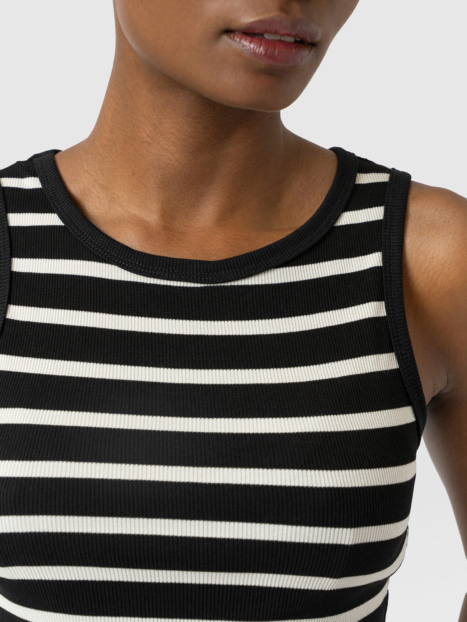 Nova Racer Vest - Black & White Stripe - Women's T-shirts | Saint and Sofia® EU