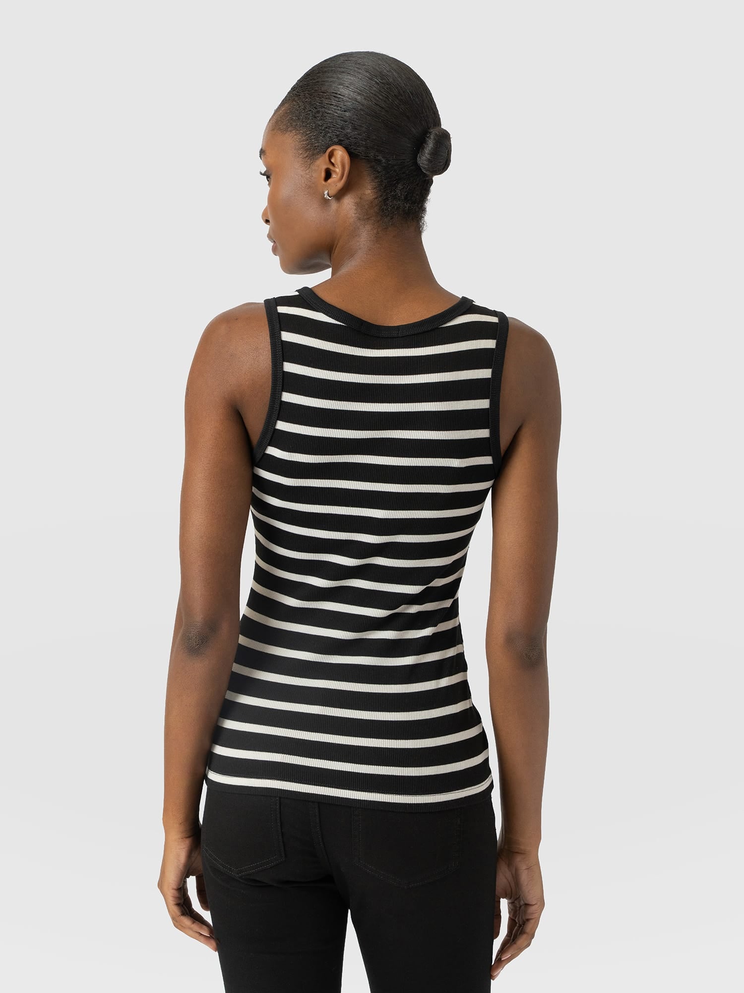 Nova Racer Vest - Black & White Stripe - Women's T-shirts | Saint and Sofia® EU