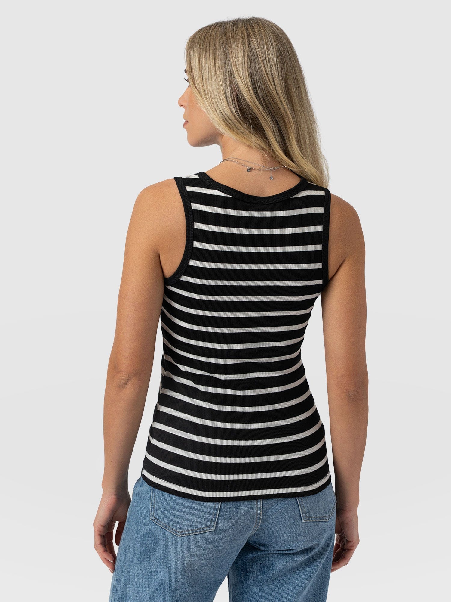 Nova Racer Vest - Black & White Stripe - Women's T-shirts | Saint + Sofia® EU