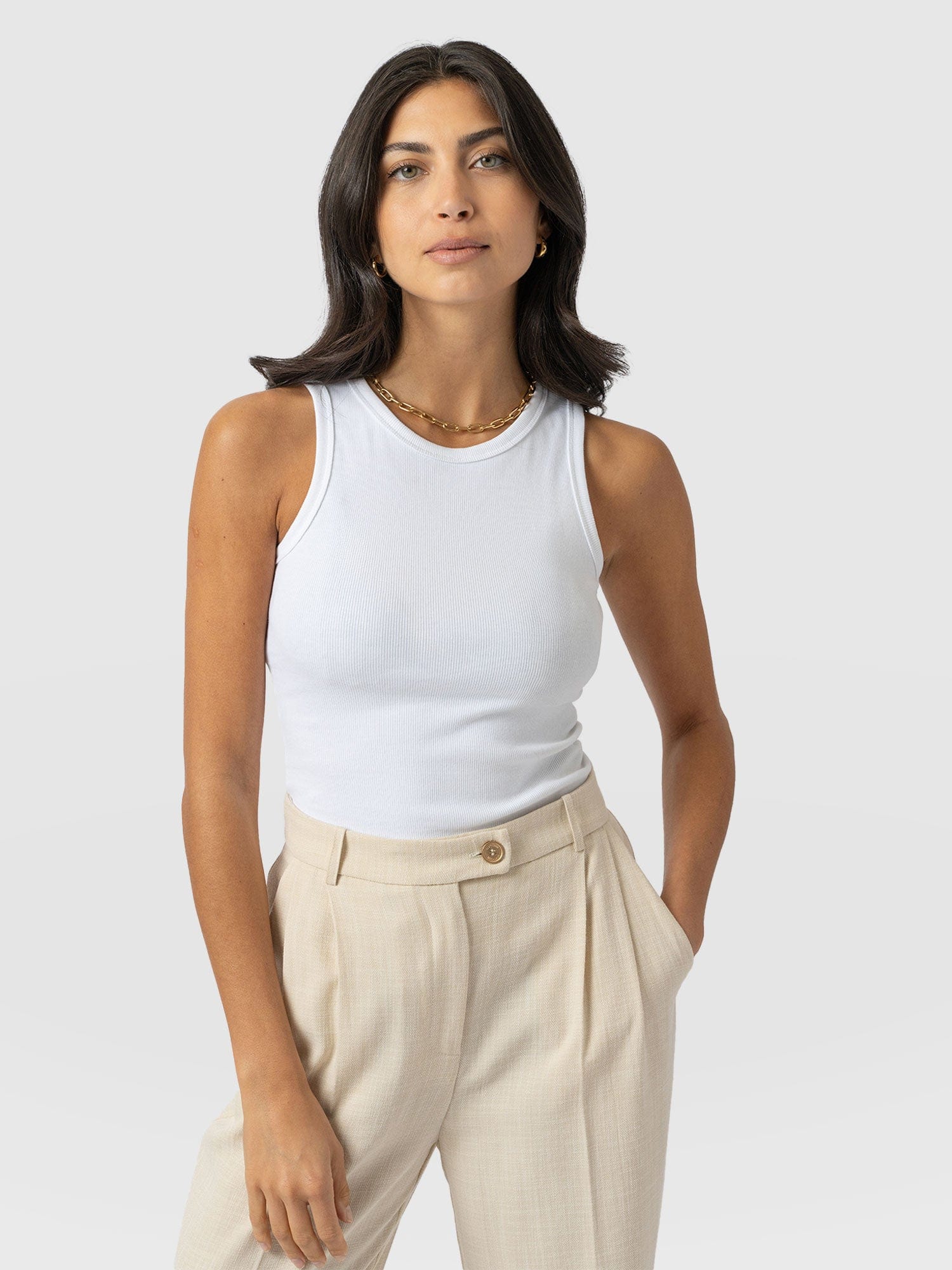 Nova Racer Vest White - Women's Vests | Saint + Sofia® EU