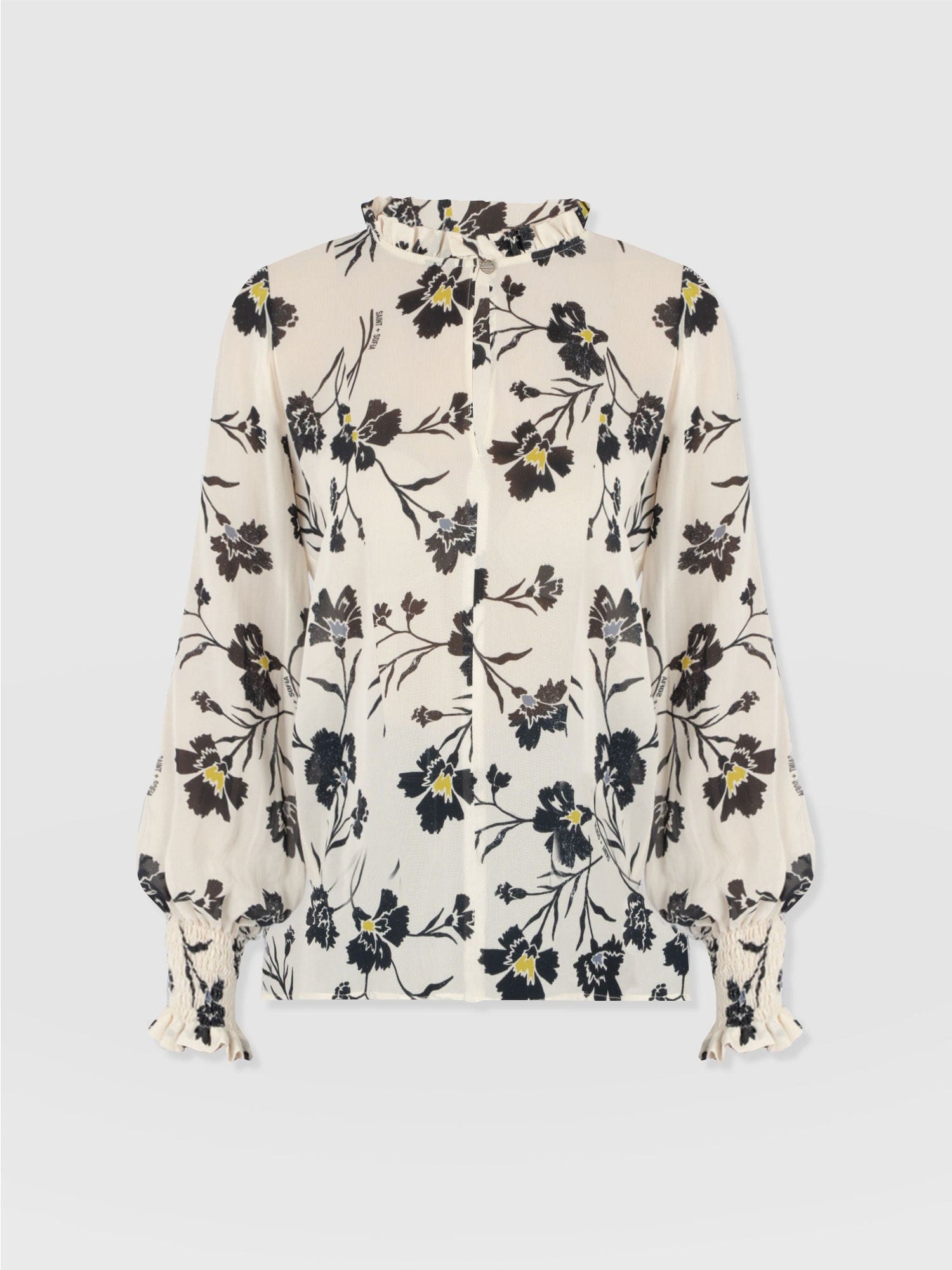 Olivia Blouse - White Spring Floral - Women's Blouses | Saint + Sofia® EU