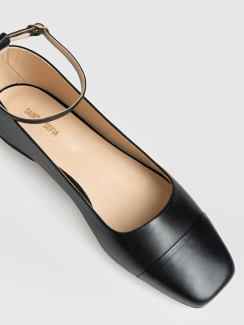 Ophelia Leather Ballerinas Black - Women's Shoes | Saint + Sofia® EU