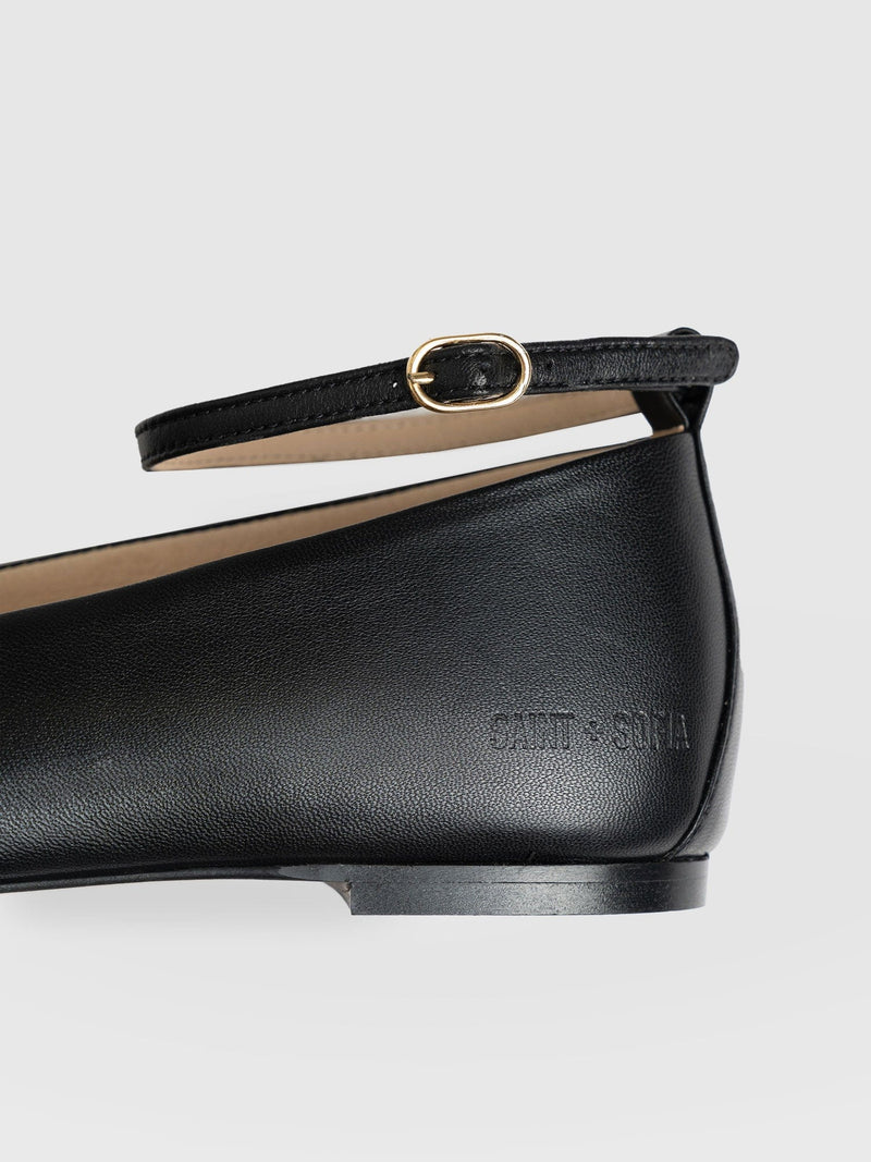 Ophelia Leather Ballerinas Black - Women's Shoes | Saint + Sofia® EU