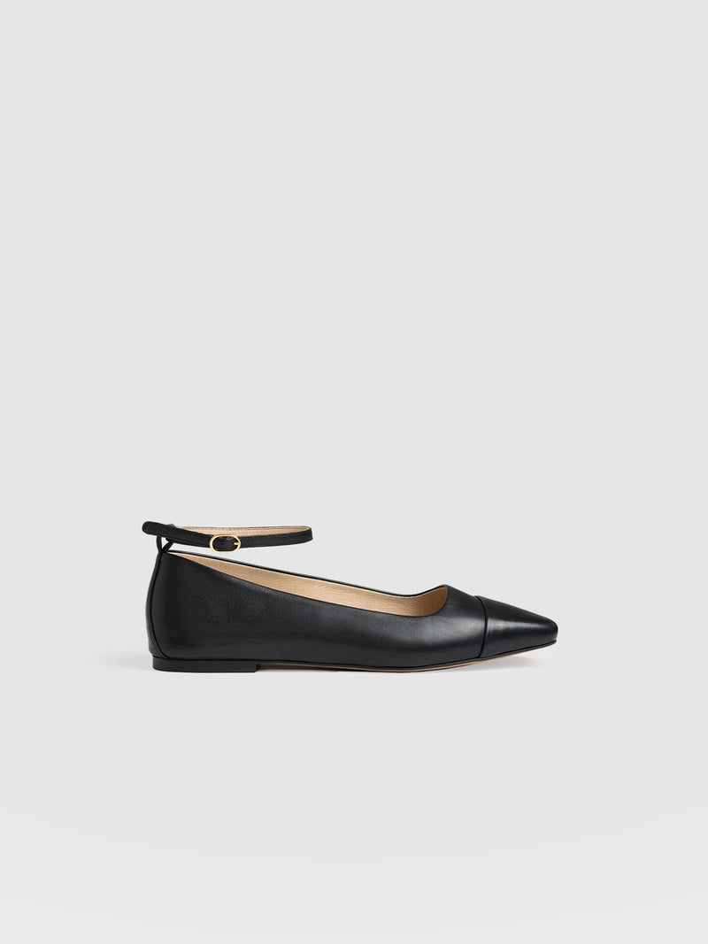 Ophelia Leather Ballerinas Black - Women's Shoes | Saint + Sofia® EU