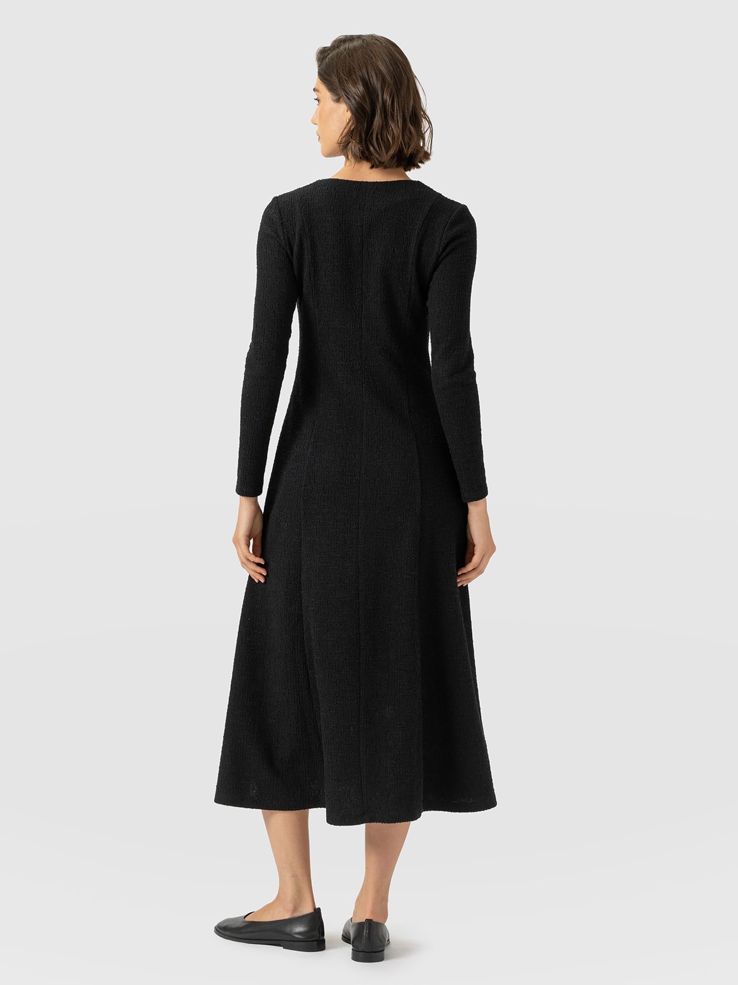 Orla Midi Dress - Black Boucle - Women's Dresses | Saint and Sofia® EU