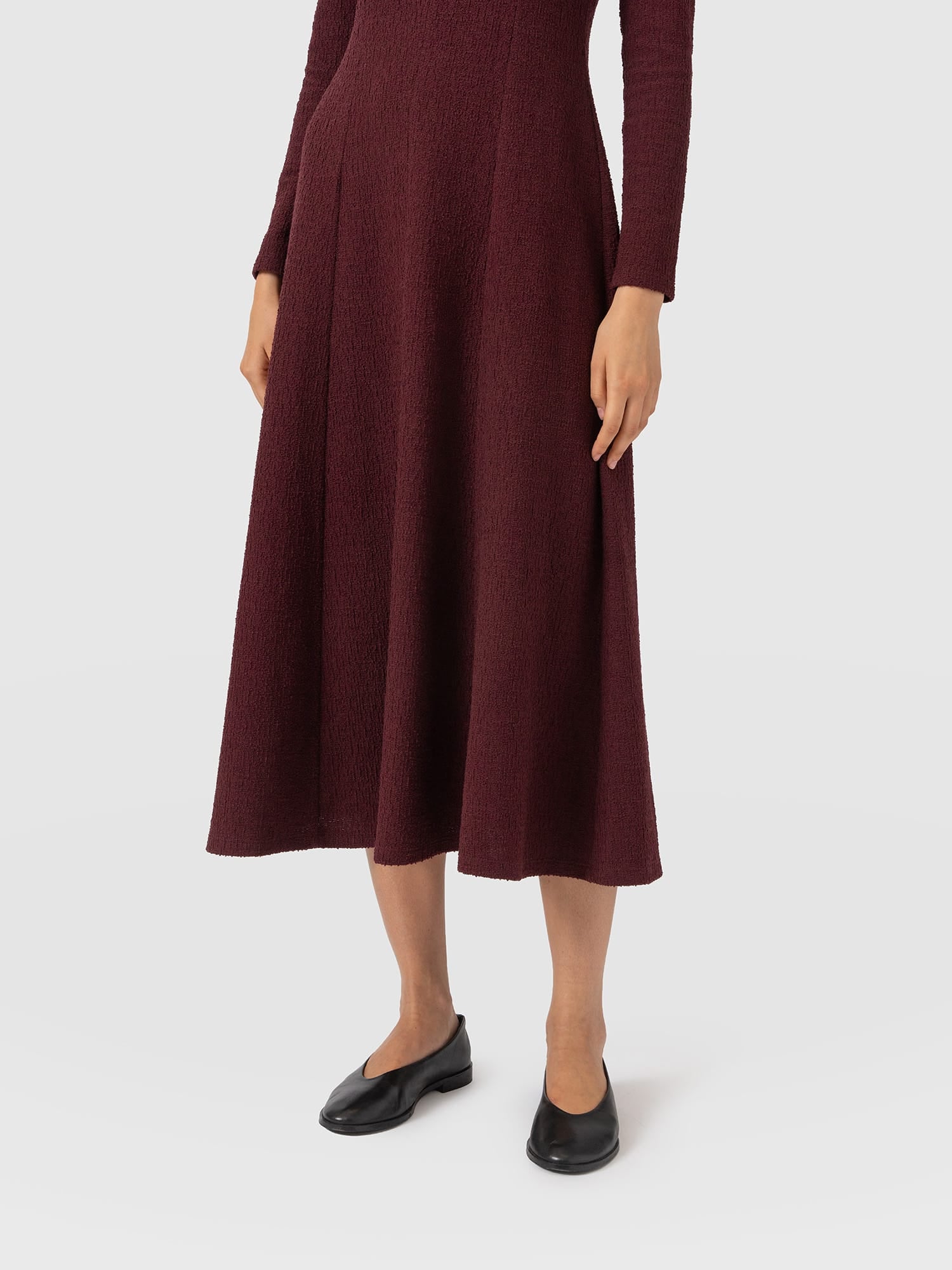 Orla Midi Dress - Burgundy Boucle - Women's Dresses | Saint and Sofia® EU
