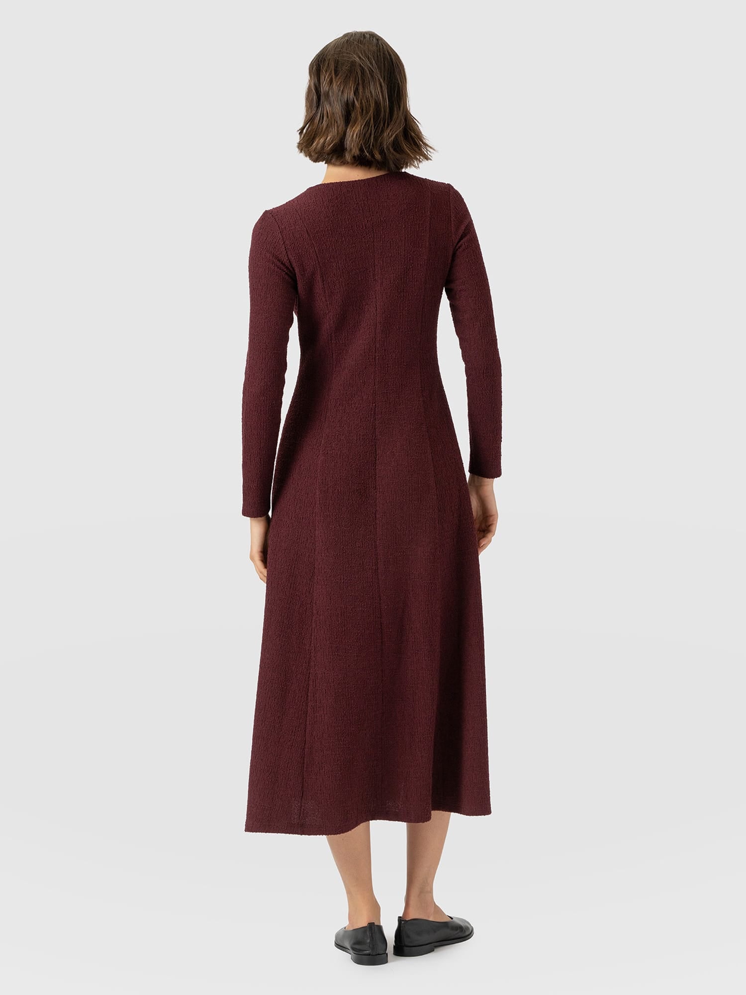 Orla Midi Dress - Burgundy Boucle - Women's Dresses | Saint and Sofia® EU