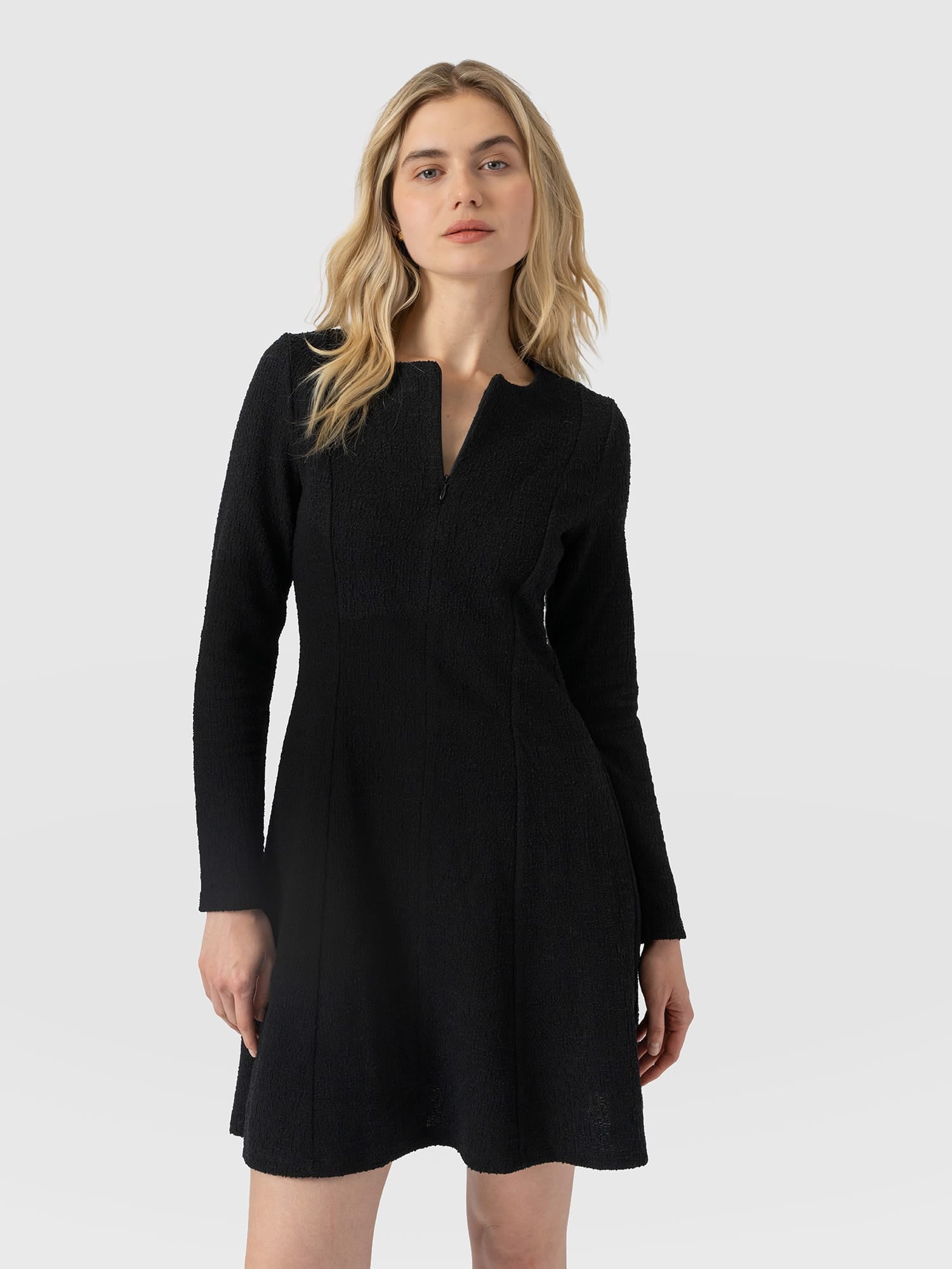 Orla Mini Dress - Black Boucle - Women's Dresses | Saint and Sofia® EU