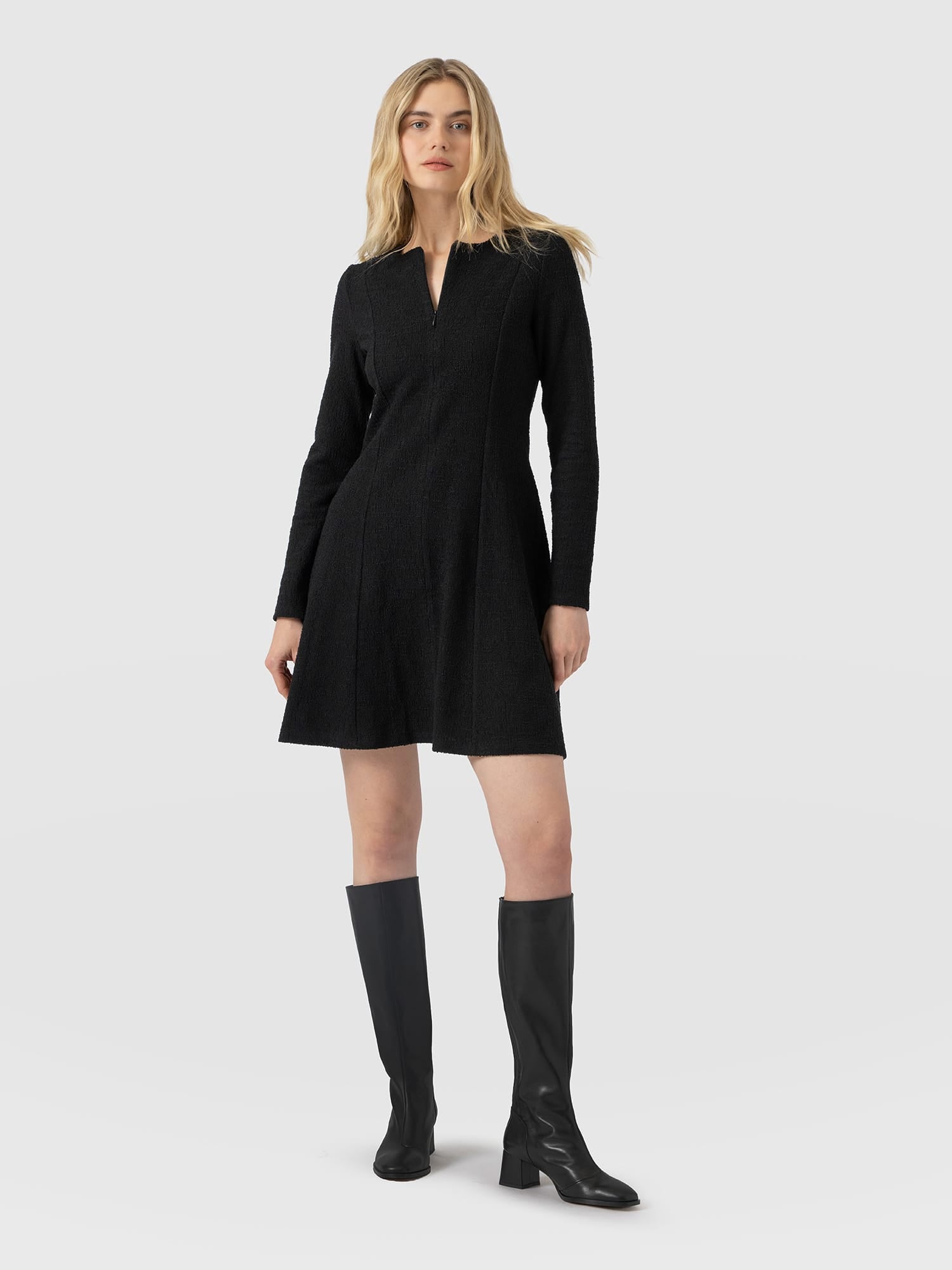 Orla Mini Dress - Black Boucle - Women's Dresses | Saint and Sofia® EU