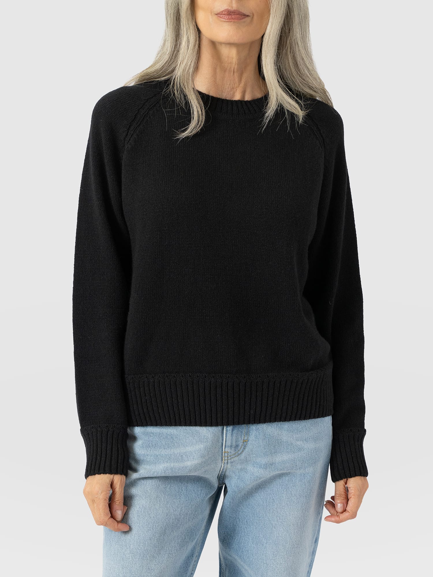 Oxford Cashmere Jumper - Black - Women's Jumpers | Saint and Sofia® EU