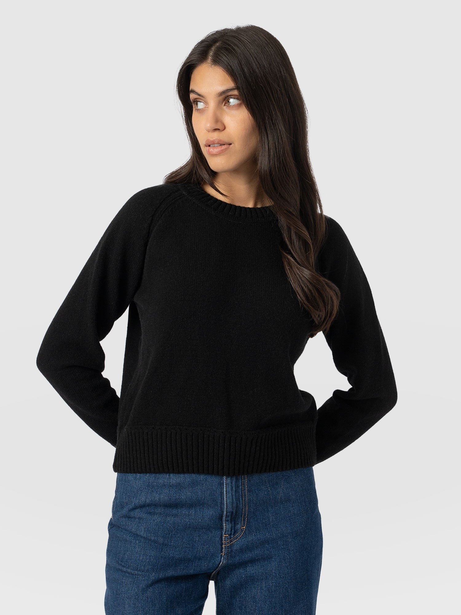 Oxford Cashmere Jumper - Black - Women's Jumpers | Saint + Sofia® EU